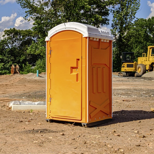 how often are the portable restrooms cleaned and serviced during a rental period in Pleasant Dale